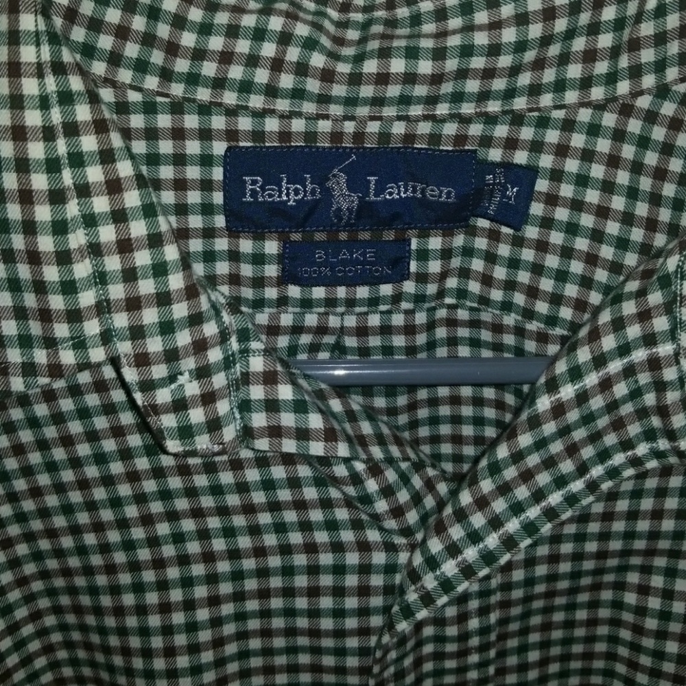 Men's Polo Ralph Lauren green plaid polo M - Picture 3 of 4